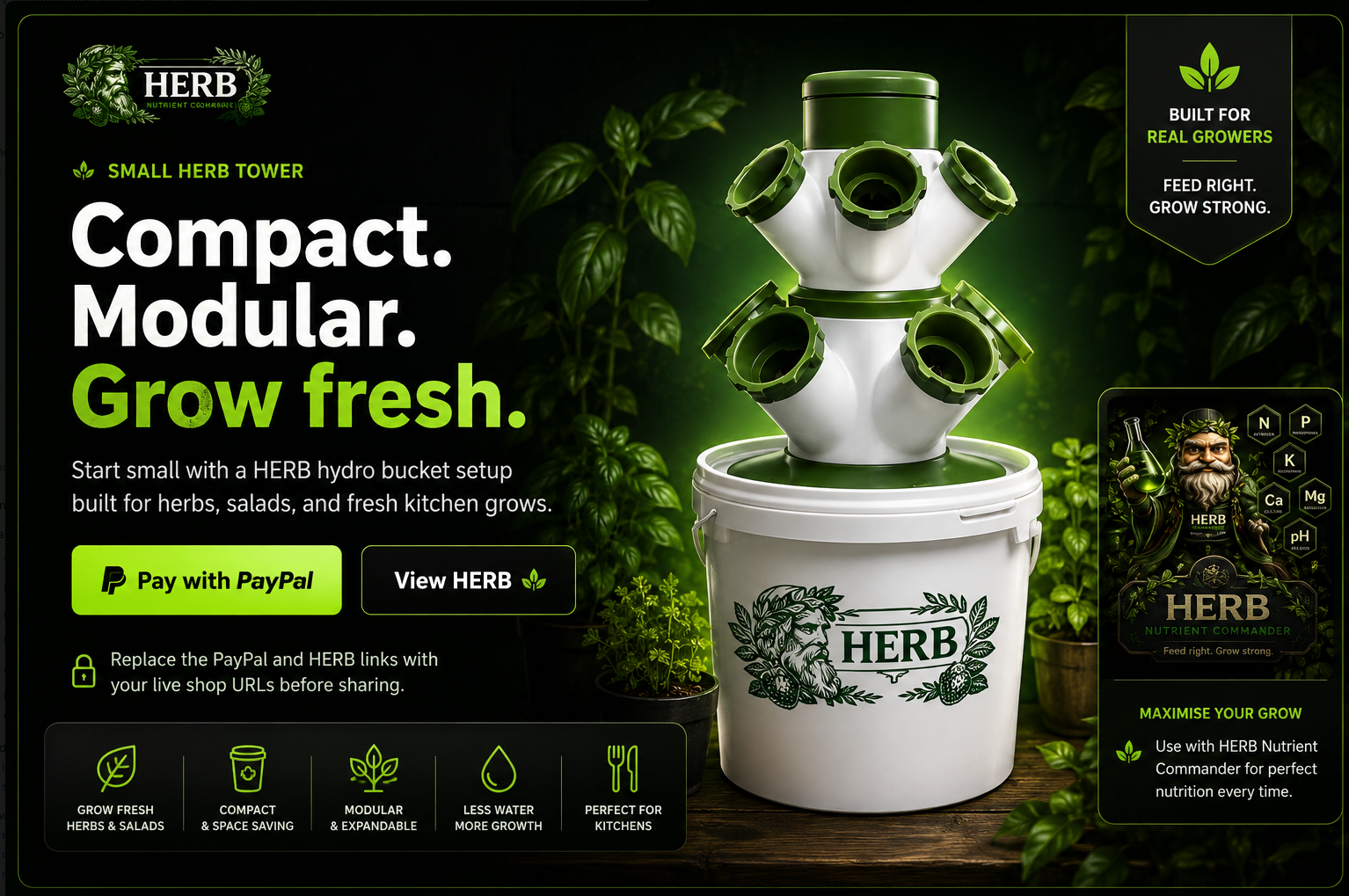 HERB compact modular grow fresh product mockup